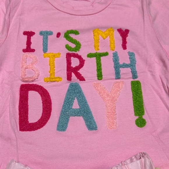 NEW Pink It’s My Birthday top and Tulle Skirt Birthday girl outfit 12/18mo - Picture 2 of 3